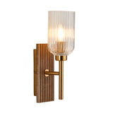 1 Light Wall Light in Walnut Stained Wood and Brass (0711GRO118365)