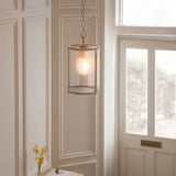 1 Light Pendant, Antique Brass Plated with Clear Ribbed Glass (0711RID118595)