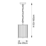 1 Light Pendant, Antique Brass Plated with Clear Ribbed Glass (0711RID118595)