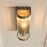 1 Light Wall Light, Antique Brass Plated with Clear Ribbed Glass (0711RID118596)