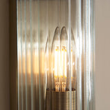 1 Light Wall Light, Antique Brass Plated with Clear Ribbed Glass (0711RID118596)