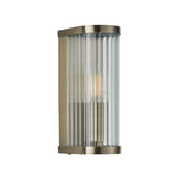 1 Light Wall Light, Antique Brass Plated with Clear Ribbed Glass (0711RID118596)