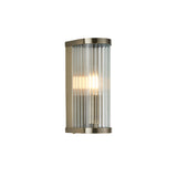1 Light Wall Light, Antique Brass Plated with Clear Ribbed Glass (0711RID118596)