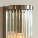 2 Light Wall Light, Antique Brass Plated with Clear Ribbed Glass (0711RID118597)