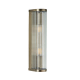 2 Light Wall Light, Antique Brass Plated with Clear Ribbed Glass (0711RID118597)