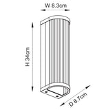 2 Light Wall Light, Antique Brass Plated with Clear Ribbed Glass (0711RID118597)