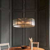 8 Light Pendant Antique Brass with Clear Ribbed Glass (0711RID119455)