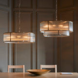 8 Light Pendant Antique Brass with Clear Ribbed Glass (0711RID119455)