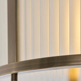 1 Light Flush, Antique Brass Plated with Frosted Ribbed Glass (0711RID119457)