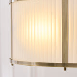 5 Light Pendant Antique Brass with Frosted Ribbed Glass (0711RID119458)