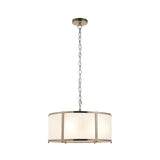 5 Light Pendant Antique Brass with Frosted Ribbed Glass (0711RID119458)