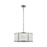 5 Light Pendant Antique Brass with Frosted Ribbed Glass (0711RID119458)