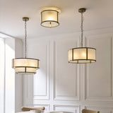 5 Light Tiered Pendant, Antique Brass Plated with Frosted Ribbed Glass (0711RID119459)