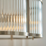 3 Light Pendant, Antique Brass Plated with Clear Ribbed Glass (0711RID120090)