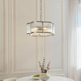5 Light Pendant, Antique Brass Plated with Clear Ribbed Glass (0711RID120091)