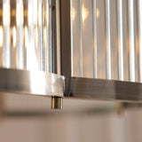 5 Light Pendant, Antique Brass Plated with Clear Ribbed Glass (0711RID120091)