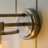 1 Light Wall Light, Antique Brass Plated with Clear Ribbed Glass IP44 (0711RID120144)