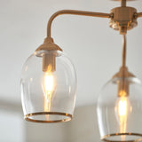 3 Light Semi Flush finished in Aged Brass with Clear Glass Shades (0711ASH120616)