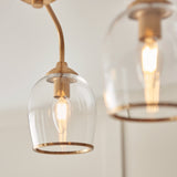 3 Light Semi Flush finished in Aged Brass with Clear Glass Shades (0711ASH120616)