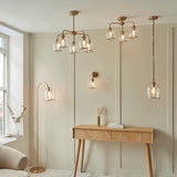 3 Light Semi Flush finished in Aged Brass with Clear Glass Shades (0711ASH120616)
