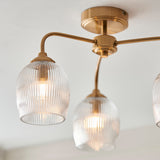 3 Light Semi Flush Pendant Warm Aged Brass (0711ASH120617)