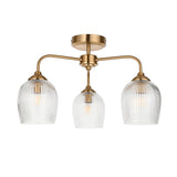 3 Light Semi Flush Pendant Warm Aged Brass (0711ASH120617)