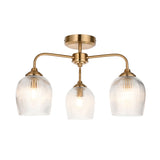 3 Light Semi Flush Pendant Warm Aged Brass (0711ASH120617)