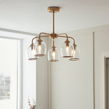 5 Light Pendant finished in Aged Brass with Clear Glass Shades (0711ASH120618)
