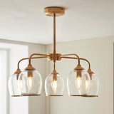 5 Light Pendant finished in Aged Brass with Clear Glass Shades (0711ASH120618)