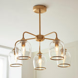 5 Light Pendant finished in Aged Brass with Clear Glass Shades (0711ASH120618)