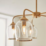 5 Light Pendant finished in Aged Brass with Clear Glass Shades (0711ASH120618)