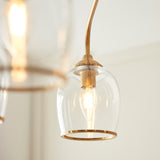 5 Light Pendant finished in Aged Brass with Clear Glass Shades (0711ASH120618)