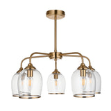 5 Light Pendant finished in Aged Brass with Clear Glass Shades (0711ASH120618)