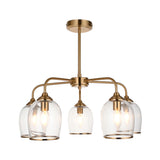 5 Light Pendant finished in Aged Brass with Clear Glass Shades (0711ASH120618)