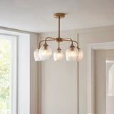 5 Light Semi Flush Pendant Warm Aged Brass (0711ASH120619)