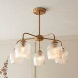 5 Light Semi Flush Pendant Warm Aged Brass (0711ASH120619)