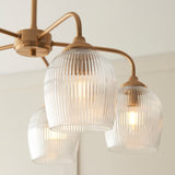 5 Light Semi Flush Pendant Warm Aged Brass (0711ASH120619)
