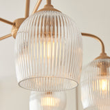 5 Light Semi Flush Pendant Warm Aged Brass (0711ASH120619)
