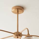 5 Light Semi Flush Pendant Warm Aged Brass (0711ASH120619)