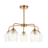 5 Light Semi Flush Pendant Warm Aged Brass (0711ASH120619)