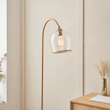 1 Light Floor Lamp finished in Aged Brass with Clear Glass Shade (0711ASH120620)
