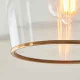 1 Light Flush finished in Aged Brass with Clear Glass Shade (0711ASH120622)