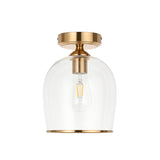 1 Light Flush finished in Aged Brass with Clear Glass Shade (0711ASH120622)