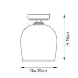 1 Light Flush finished in Aged Brass with Clear Glass Shade (0711ASH120622)