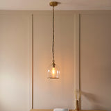 1 Light Pendant finished in Aged Brass with Clear Glass Shade (0711ASH120624)