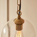 1 Light Pendant finished in Aged Brass with Clear Glass Shade (0711ASH120624)