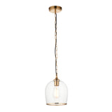 1 Light Pendant finished in Aged Brass with Clear Glass Shade (0711ASH120624)