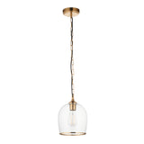1 Light Pendant finished in Aged Brass with Clear Glass Shade (0711ASH120624)