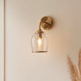 1 Light Wall Light finished in Aged Brass with Clear Glass Shade (0711ASH120626)