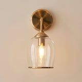 1 Light Wall Light finished in Aged Brass with Clear Glass Shade (0711ASH120626)
